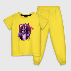 Пижама хлопковая детская Стильный Бонни, цвет: желтый