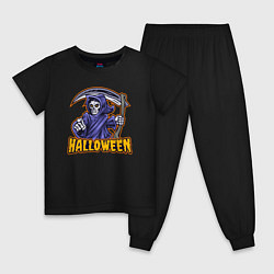Пижама хлопковая детская Halloween dead, цвет: черный