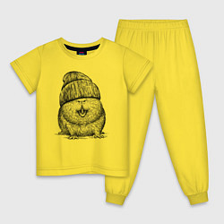 Пижама хлопковая детская Морская свинка на стиле, цвет: желтый