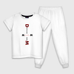 Пижама хлопковая детская Depeche Mode - Memento Mori Logo, цвет: белый
