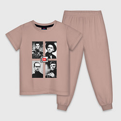 Пижама хлопковая детская Depeche Mode - 101 For The Masses, цвет: пыльно-розовый