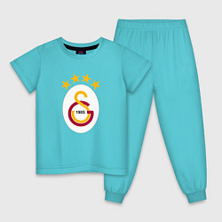 Пижама хлопковая детская Galatasaray fc sport, цвет: бирюзовый