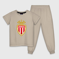 Пижама хлопковая детская Monaco fc sport, цвет: миндальный