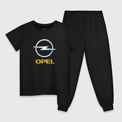 Пижама хлопковая детская Opel sport auto, цвет: черный