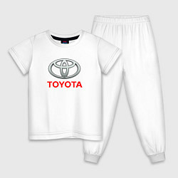 Пижама хлопковая детская Toyota sport auto brend, цвет: белый