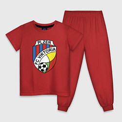 Пижама хлопковая детская Viktoria fc sport, цвет: красный