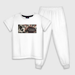 Пижама хлопковая детская Ход королевы винтаж, цвет: белый