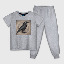 Пижама хлопковая детская Сумрачный ворон из портала, цвет: меланж