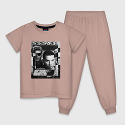 Пижама хлопковая детская Depeche Mode - Violation Band, цвет: пыльно-розовый