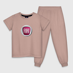 Пижама хлопковая детская Fiat Italy, цвет: пыльно-розовый