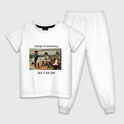 Пижама хлопковая детская There is nothing we can do, цвет: белый