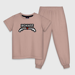 Пижама хлопковая детская Клайд и Бонни парная, цвет: пыльно-розовый
