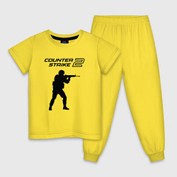 Пижама хлопковая детская Counter strike 2 classik, цвет: желтый