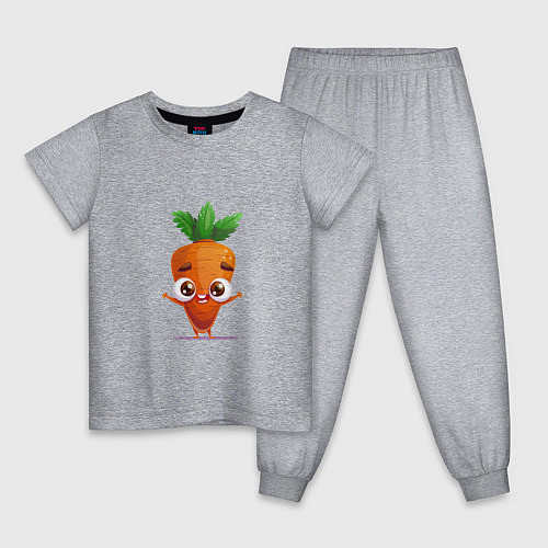 Детская пижама Морковка кавайная / Меланж – фото 1