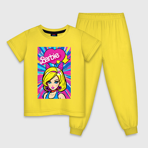 Детская пижама Barbie - pop art / Желтый – фото 1