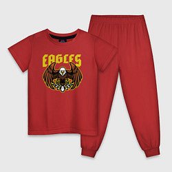 Пижама хлопковая детская Eagles, цвет: красный
