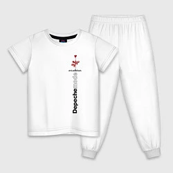 Пижама хлопковая детская Depeche Mode - Роза Violator, цвет: белый