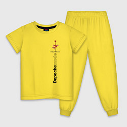 Пижама хлопковая детская Depeche Mode - Роза Violator, цвет: желтый