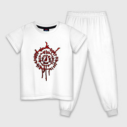 Пижама хлопковая детская Astarion - red symbol, цвет: белый