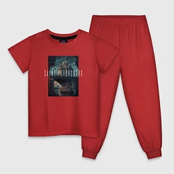 Пижама хлопковая детская Мрачный Санкт-петербург, цвет: красный