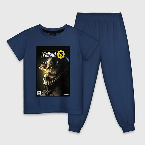 Детская пижама Fallout 76 - game poster / Тёмно-синий – фото 1