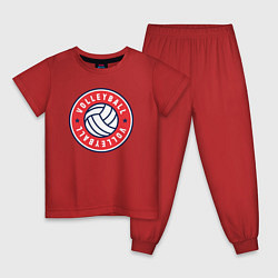 Пижама хлопковая детская Volleyball and volleyball, цвет: красный