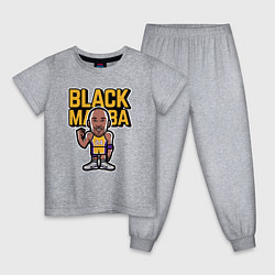 Пижама хлопковая детская Kobe black mamba, цвет: меланж