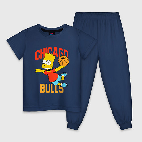 Детская пижама Чикаго Буллз Барт Симпсон / Тёмно-синий – фото 1