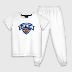 Пижама хлопковая детская Basketball team, цвет: белый