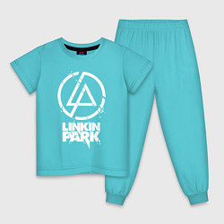 Пижама хлопковая детская Linkin Park - white, цвет: бирюзовый