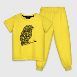 Пижама хлопковая детская Сова и улитка, цвет: желтый