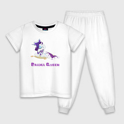 Пижама хлопковая детская Рарити королева драмы, цвет: белый