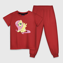 Пижама хлопковая детская Флаттершай из My Little Pony в кино, цвет: красный