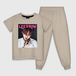 Пижама хлопковая детская Lee Know Rock Star Stray Kids, цвет: миндальный