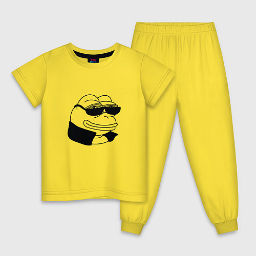 Детская пижама Лягушонок пепе в очках мем / Желтый – фото 1