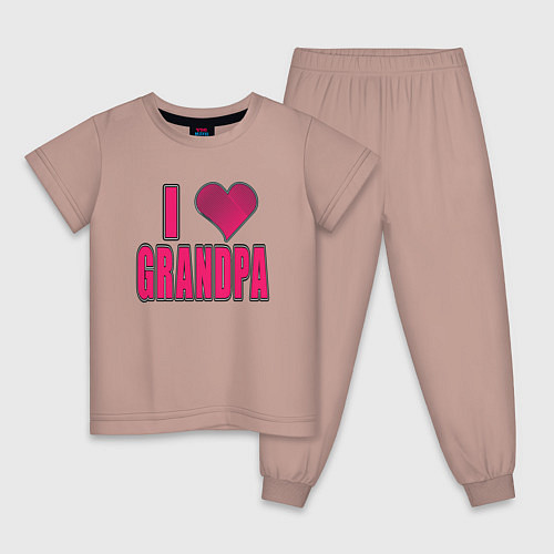 Детская пижама Я люблю дедушку / Пыльно-розовый – фото 1