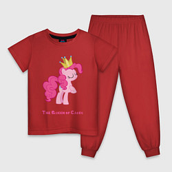 Пижама хлопковая детская Королева тортиков Пинки Пай, цвет: красный