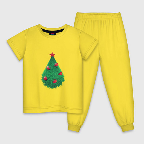 Детская пижама Ёлка пушистая / Желтый – фото 1