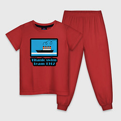 Пижама хлопковая детская Команда по плаванию с Титаника, цвет: красный