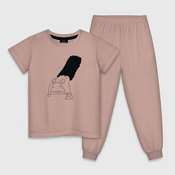 Пижама хлопковая детская Джеральд из Эй Арнольда, цвет: пыльно-розовый