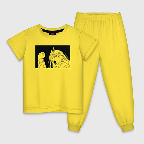 Детская пижама Пауэр аниме человек бензопила / Желтый – фото 1