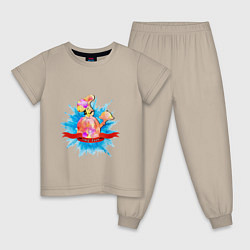 Пижама хлопковая детская Повар, цвет: миндальный