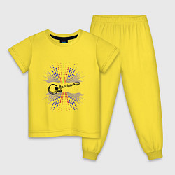 Пижама хлопковая детская Музыкант, цвет: желтый