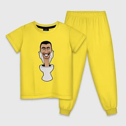 Пижама хлопковая детская Skibidi Toilet mad, цвет: желтый