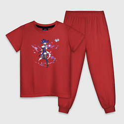 Пижама хлопковая детская Лиза Минчи из Геншин Импакт, цвет: красный