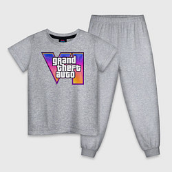 Пижама хлопковая детская GTA 6 art, цвет: меланж