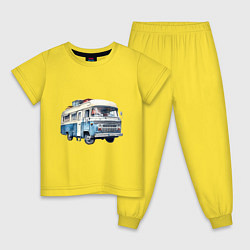 Пижама хлопковая детская Машина для путешествий, цвет: желтый