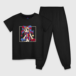 Пижама хлопковая детская Pixel Pomni, цвет: черный