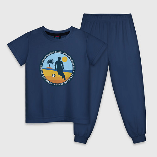 Детская пижама Beach soccer club / Тёмно-синий – фото 1