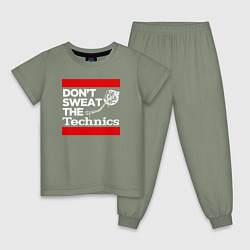 Пижама хлопковая детская Dont sweat the Technics, цвет: авокадо